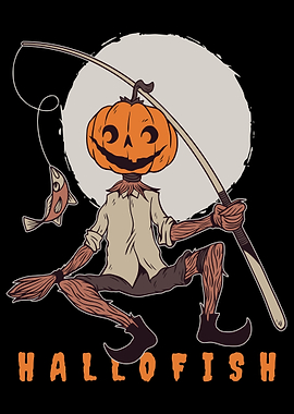 Pumpkin Scarecrow Fishing