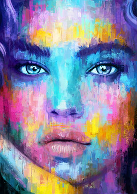 Portrait painting woman