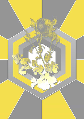 Yellow and Gray Rose Art