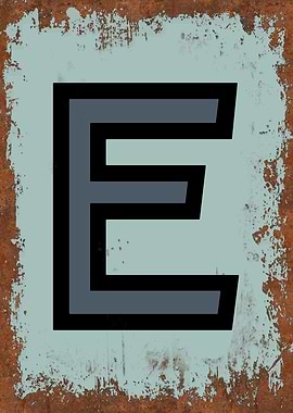 Rusted Funky Letter E