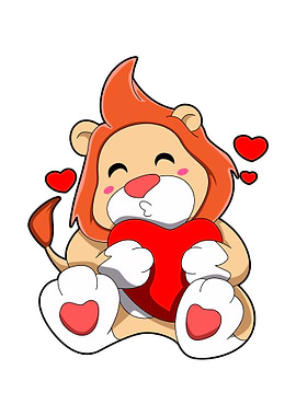 Lion Love Hearts