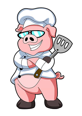 Pig Chef Chef hat Spatula