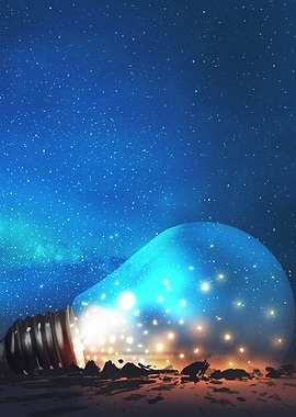 Fireflies at Night Light