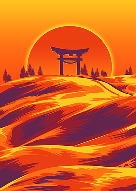 japanese sunset flat