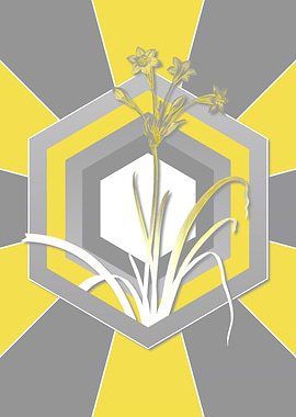 Yellow and Gray Floral Art