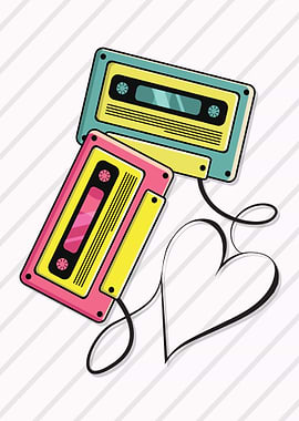 Cassette Love with heart