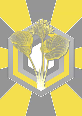 Yellow and Gray Lily Art