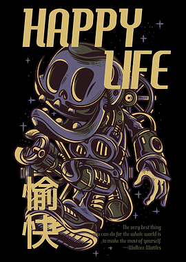 Happy Life Alien Skull