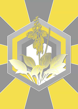 Yellow and Gray Flower Art