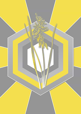 Gray and Yellow Floral Art