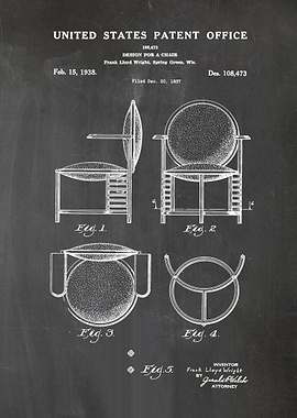 21 Chair Patent Print