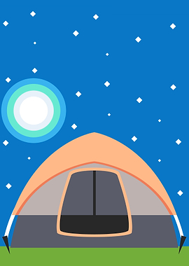 Night Camping Illustration