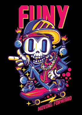 Funy Funky Skeleton Skater