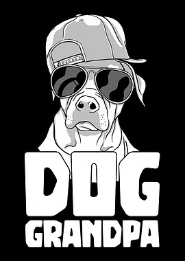 Dog Grandpa Cool Pitbull