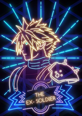 The ex Soldier neon poster