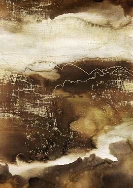 Ocher Gold Abstract 09