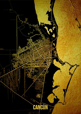 Cancun gold map