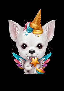 White Chihuahua Unicorn