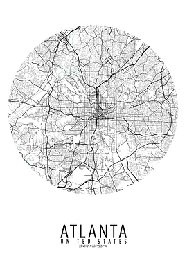 Atlanta City Map Circle