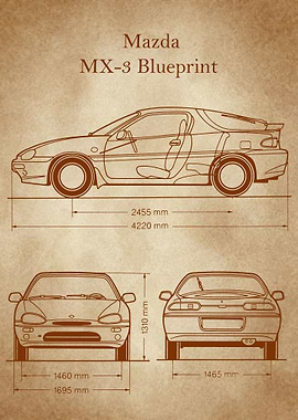 Mazda MX3 Blueprint old