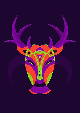 Colorful Geometric Deer