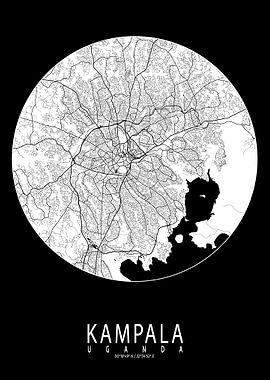 Kampala City Map Full Moon