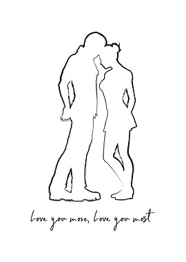 Love You Most Stencil Line