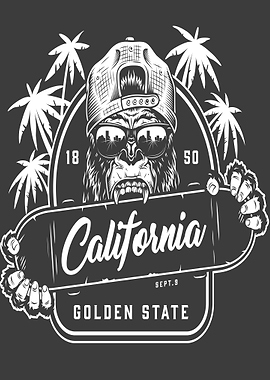 gorrila skateboard retro