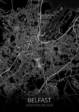 Belfast Map Black