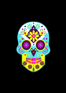 Mexican sugar skull with p