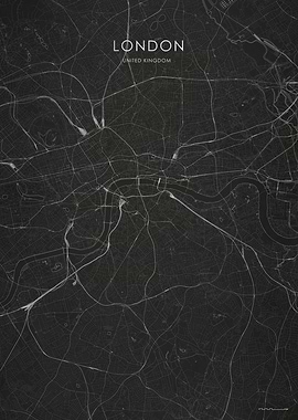 Silver London Street Map