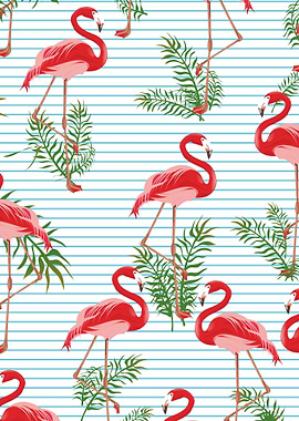 Flamingos 1980s pattern