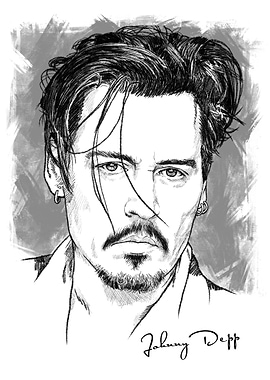 sketch of johnny depp