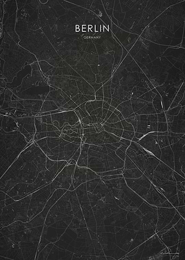 Silver Berlin Streets Map