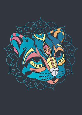 Colorful Mandala Ocelot