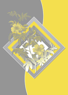 Retro Gray and Yellow Rose