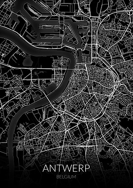 Antwerp Map Black