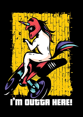 Im Outta Here Unicorn Bike