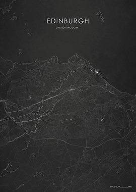Silver Edinburgh City Map