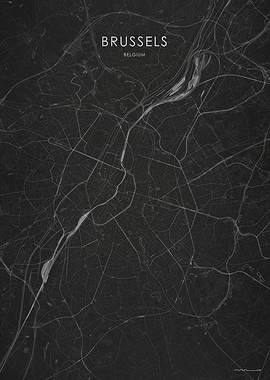 Silver Brussels City Map