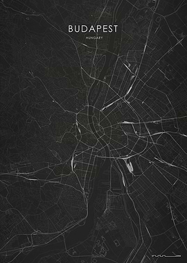 Silver Budapest City Map