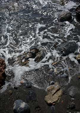 Beach waves close up print