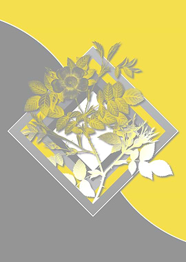 Retro Gray and Yellow Rose