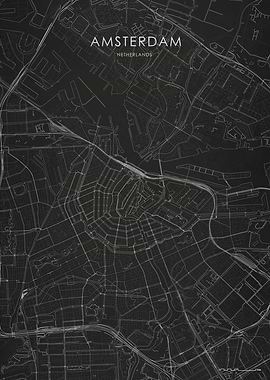 Silver Amsterdam City Map