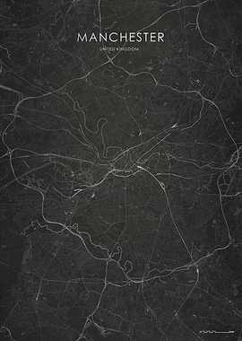 Silver Manchester City Map