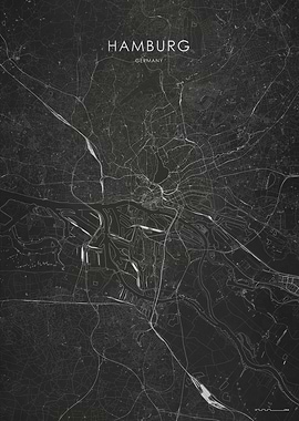 Silver Hamburg City Map