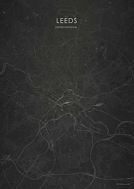 Silver Leeds City Map