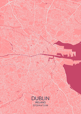 Dublin Pink Rose Map