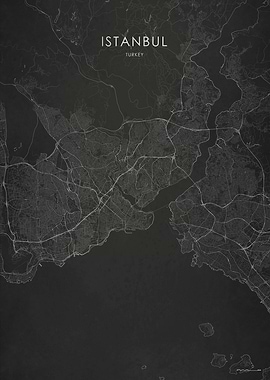 Silver Istanbul City Map