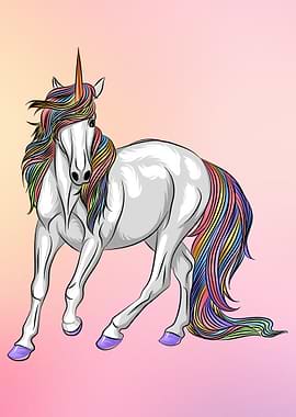 Colorful Unicorn Horse